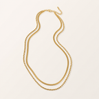 Collier Névya double chaîne doré sur fond ivoire Aliara