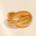 Bracelet Tressa doré sur fond ivoire Aliara
